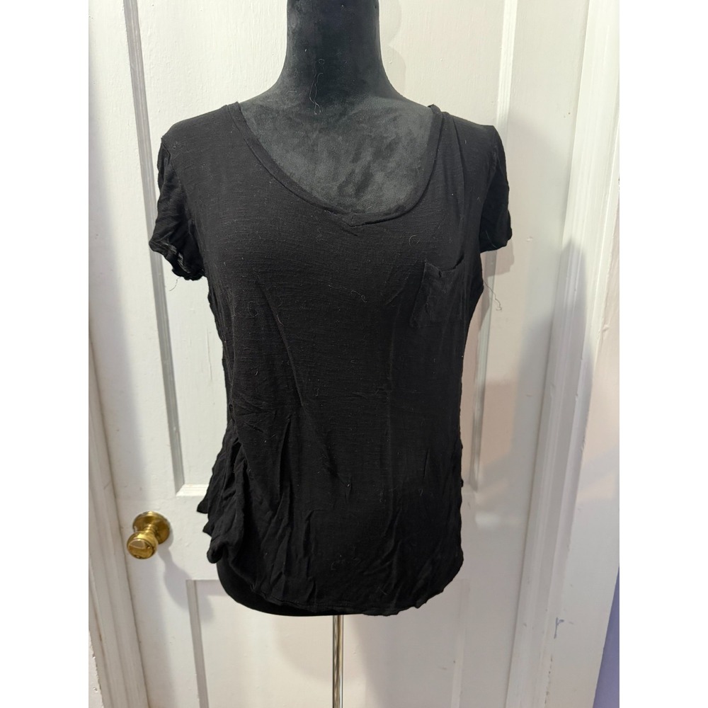 Bozzolo Black Short Sleeve Pocket Tee in L
